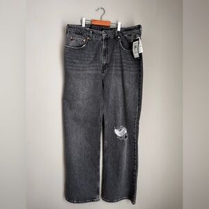 Mavi Barcelona High-Rise Loose Straight Jeans in Charcoal Grey - NWT